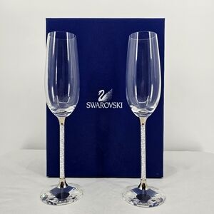 Swarovski crystal champagne flutes by Steven Weinberg